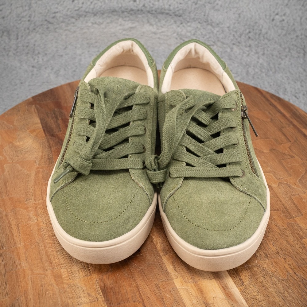 Women's Sz 7 Waco Revitalign Orthotic Leather Low Top Shoe - Green - Picture 2 of 7